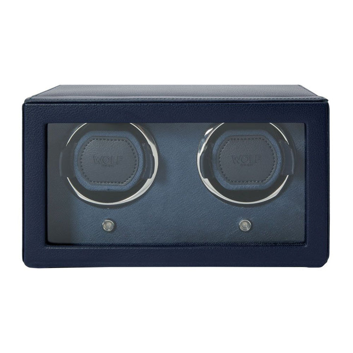 WOLF Cub Double Navy Watch Winder with Cover - ONLINE EXCLUSIVE