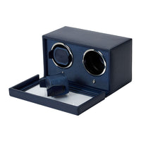 WOLF Cub Double Navy Watch Winder with Cover - ONLINE EXCLUSIVE