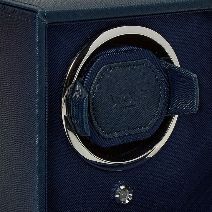WOLF Cub Double Navy Watch Winder with Cover - ONLINE EXCLUSIVE