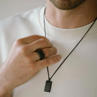 Steel and Barnett Men's Hudson Black On Black Stainless Steel Onyx Signet Ring Size 12