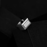 Steel and Barnett Men's Stainless Steel Rectangle Signet Ring Size 11