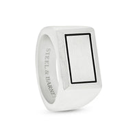 Steel and Barnett Men's Stainless Steel Rectangle Signet Ring Size 11