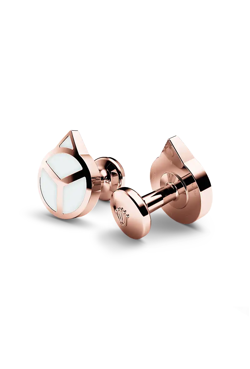 Rolex ‘Hand’ cufflinks in everose gold and luminescent material, a1025