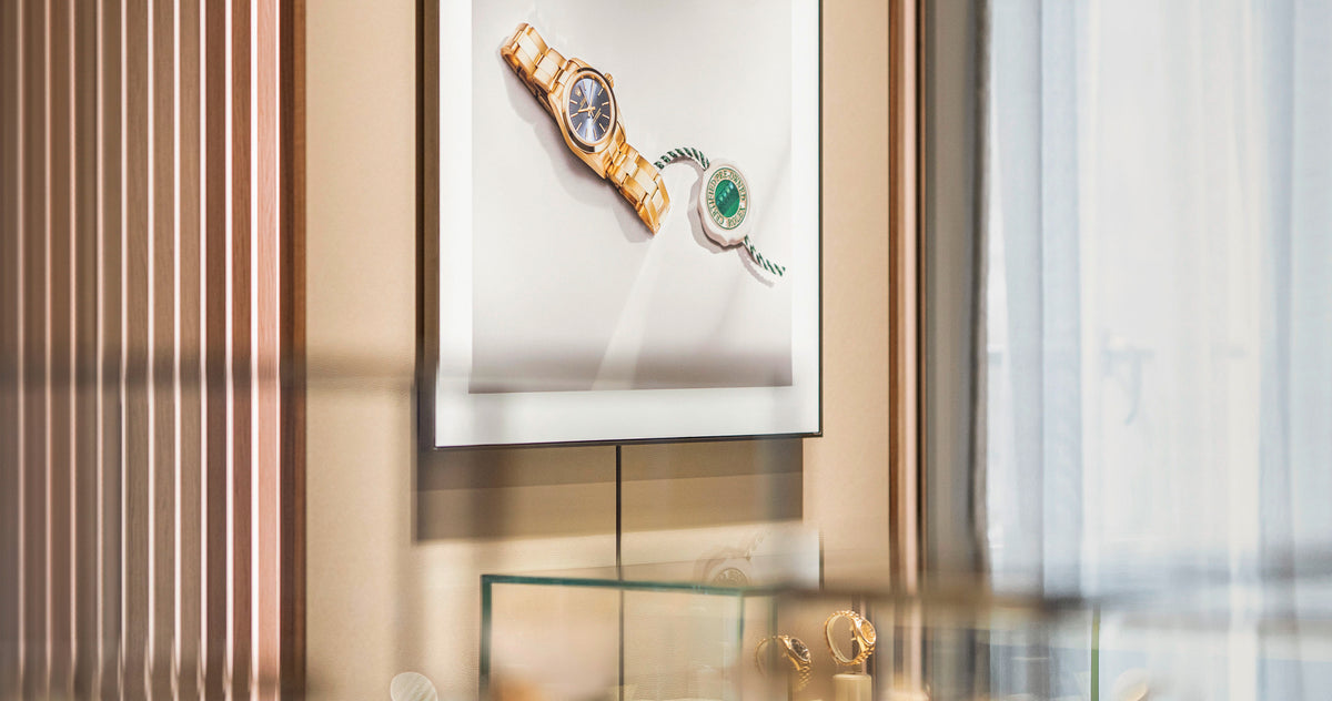 Rolex Certified Pre-Owned showroom display case