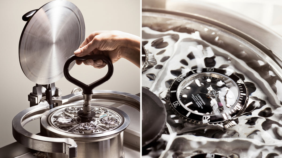 Close up of watches being serviced