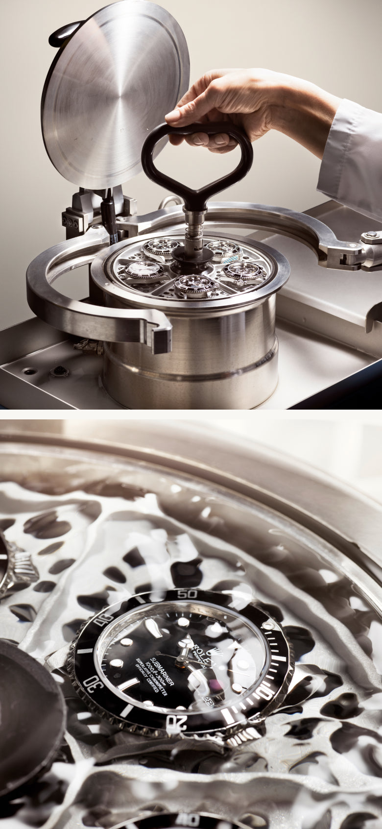 Close-up of a watch being assembled with a focus on precision.