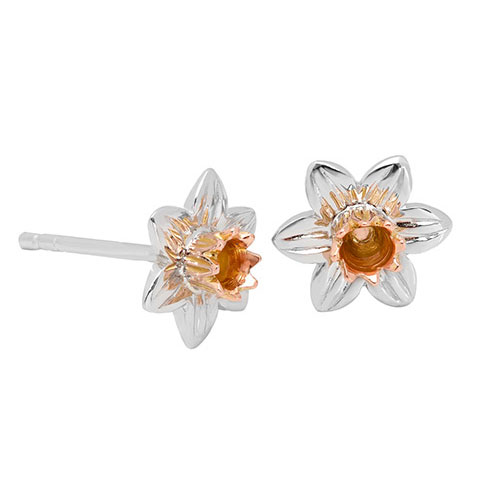 Clogau Nature's Wonder Sterling Silver Daffodil Stud Earrings