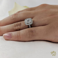 Skye Brava Halo 0.70ct E SI2 Diamond Platinum Ring