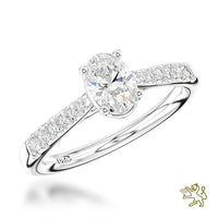 Skye Classic Oval Solitaire 0.40ct F VS1 Diamond Platinum Ring