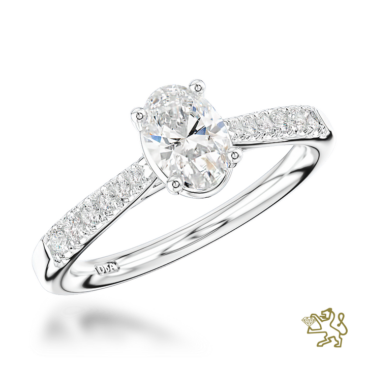 Skye Classic Oval Solitaire 0.52ct D SI1 Diamond Platinum Ring