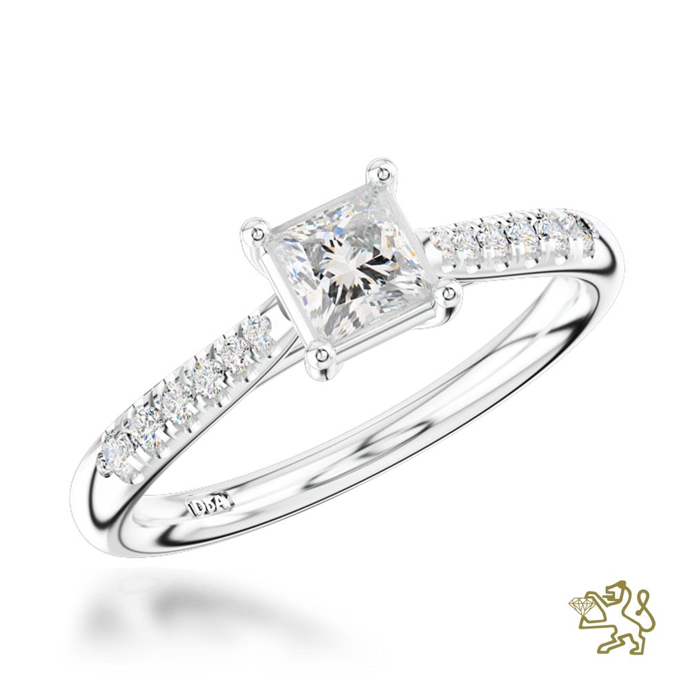 Skye Classic Princess Solitaire 0.30ct E VS2 Diamond Platinum Ring - Michael Jones Jeweller