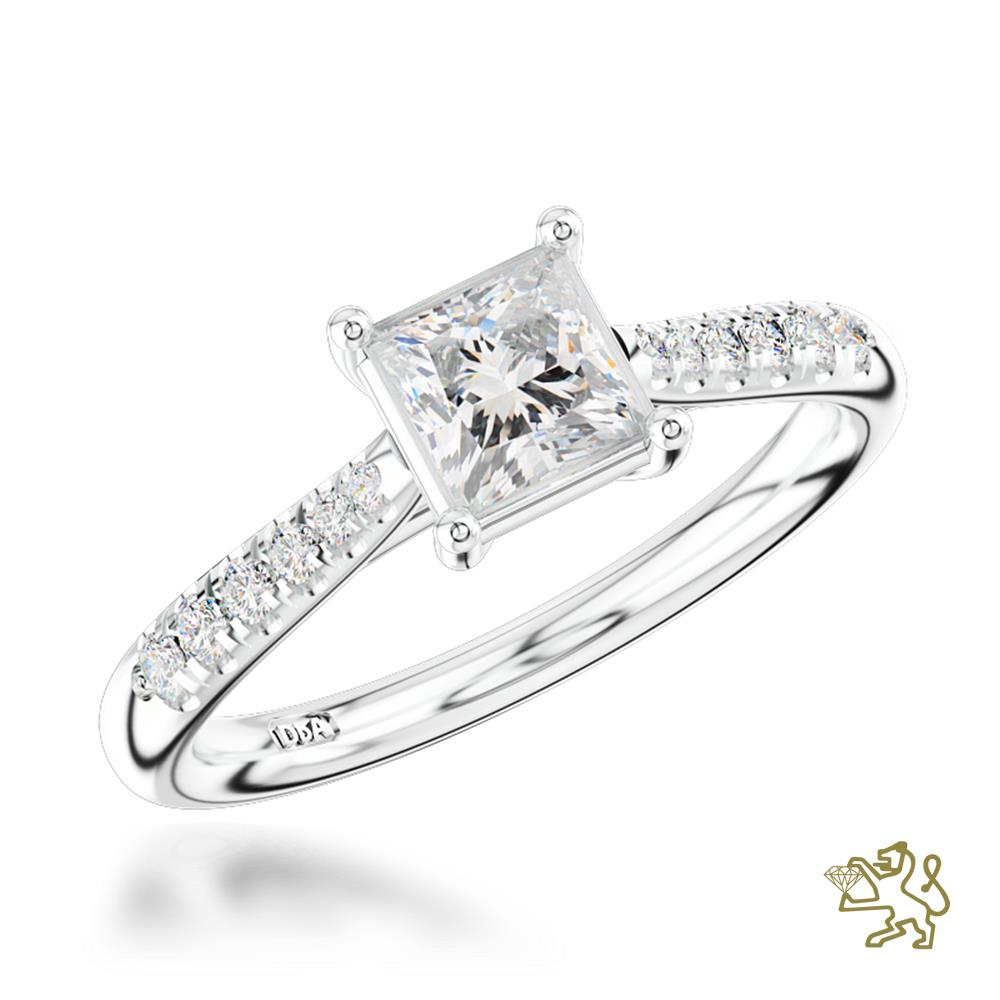 Skye Classic Princess Solitaire 0.52ct F IF Diamond Platinum Ring - Michael Jones Jeweller