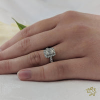 Skye Emerald Halo 0.31ct G SI1 Diamond Platinum Ring - Michael Jones Jeweller