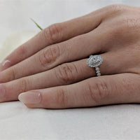 Skye Oval Halo 0.30ct D VS1 Diamond Platinum Ring - Michael Jones Jeweller