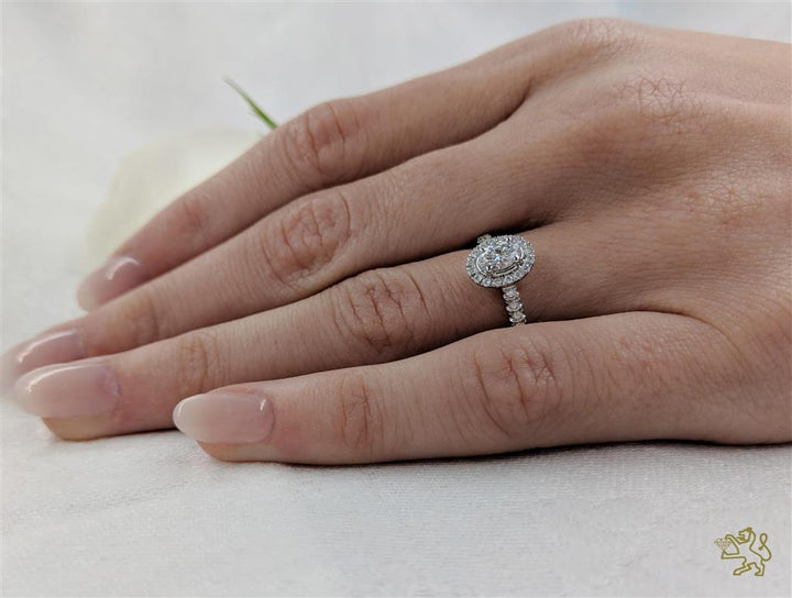 Skye Oval Halo 0.30ct D VS2 Diamond Platinum Ring