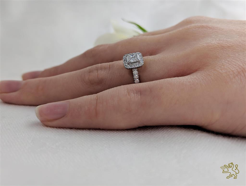 Skye Princess Halo 0.32ct E VS2 Diamond Platinum Ring - Michael Jones Jeweller