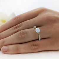 Skye Twist Solitaire 0.70ct F VS2 Diamond Yellow Gold/Platinum Ring - Michael Jones Jeweller
