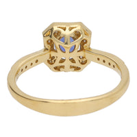 Sapphire and Diamond 18ct Yellow Gold Octagonal Cluster Ring