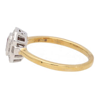 Ruby and Diamond 18ct Yellow and White Gold Rectangular Cluster Ring