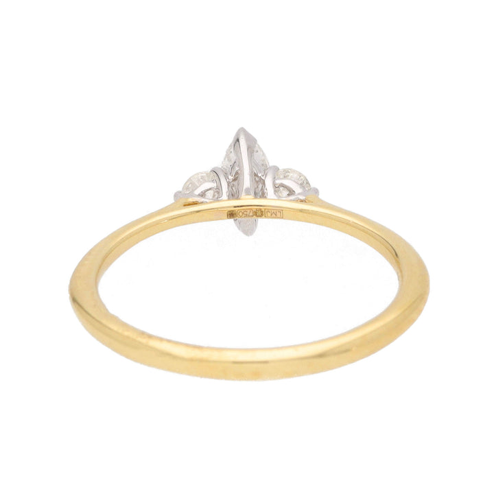 Marquise Diamond 18ct Yellow Gold Three Stone Ring (M)