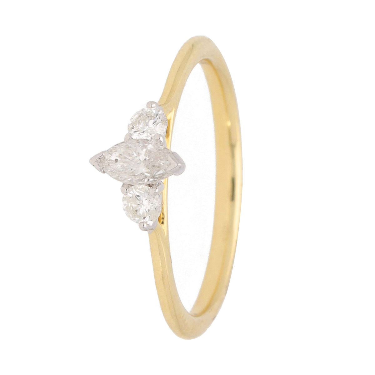 Marquise Diamond 18ct Yellow Gold Three Stone Ring (M) - Michael Jones Jeweller