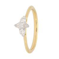 Marquise Diamond 18ct Yellow Gold Three Stone Ring (M)