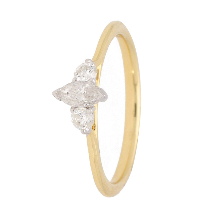Marquise Diamond 18ct Yellow Gold Three Stone Ring (M)