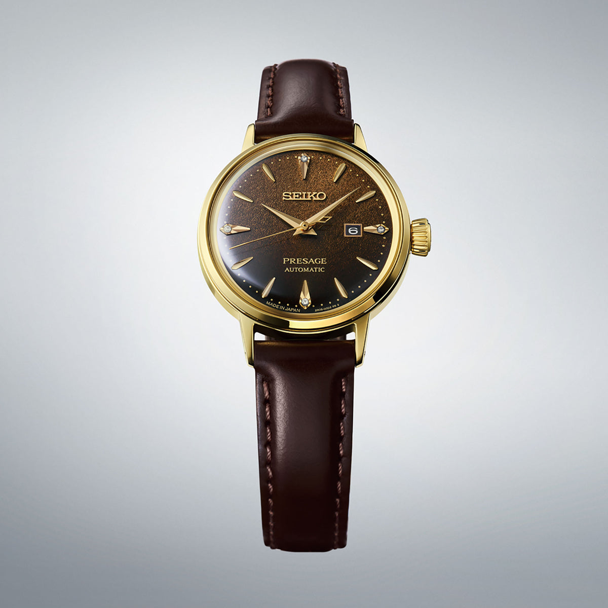 Seiko Presage ‘Jamaican Coffee’ Diamond Cocktail Time 30mm Automatic Watch SRE020J1 - Michael Jones Jeweller