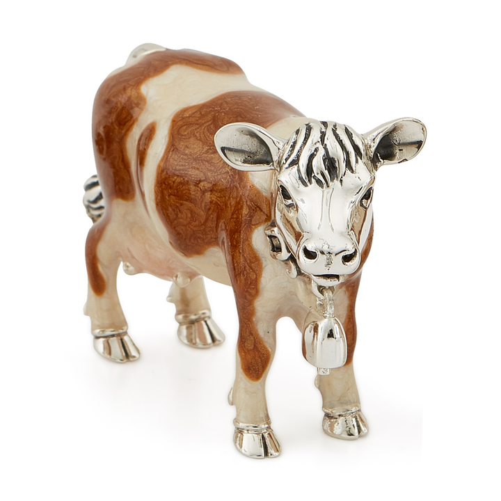 Saturno by Francis Howard Silver Enamel Brown Cow Size 2 ST108-2-BROWN