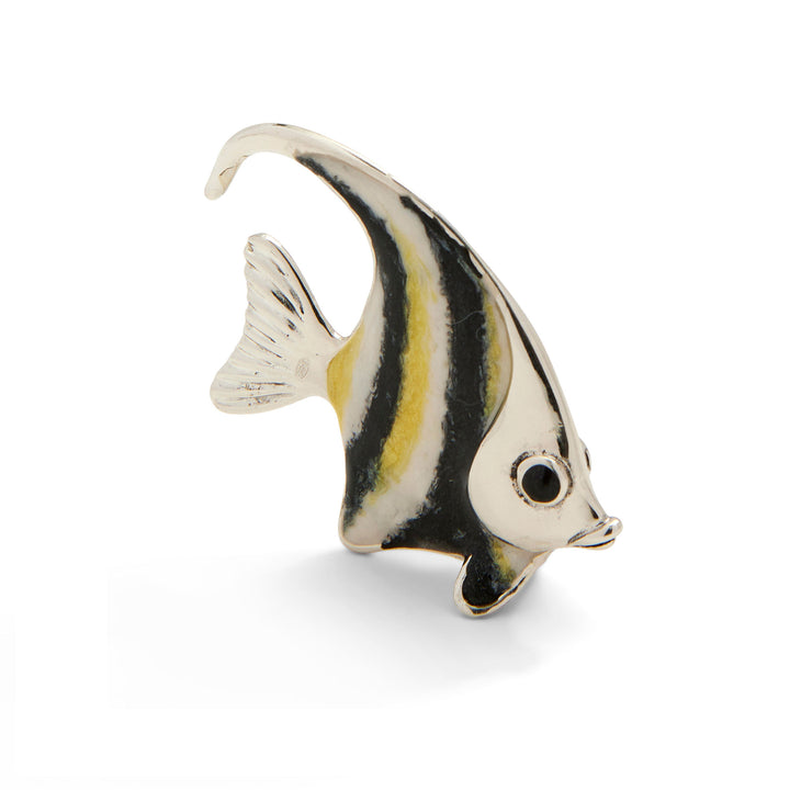 Saturno Silver Enamel Angel Fish Size 2 ST405-2