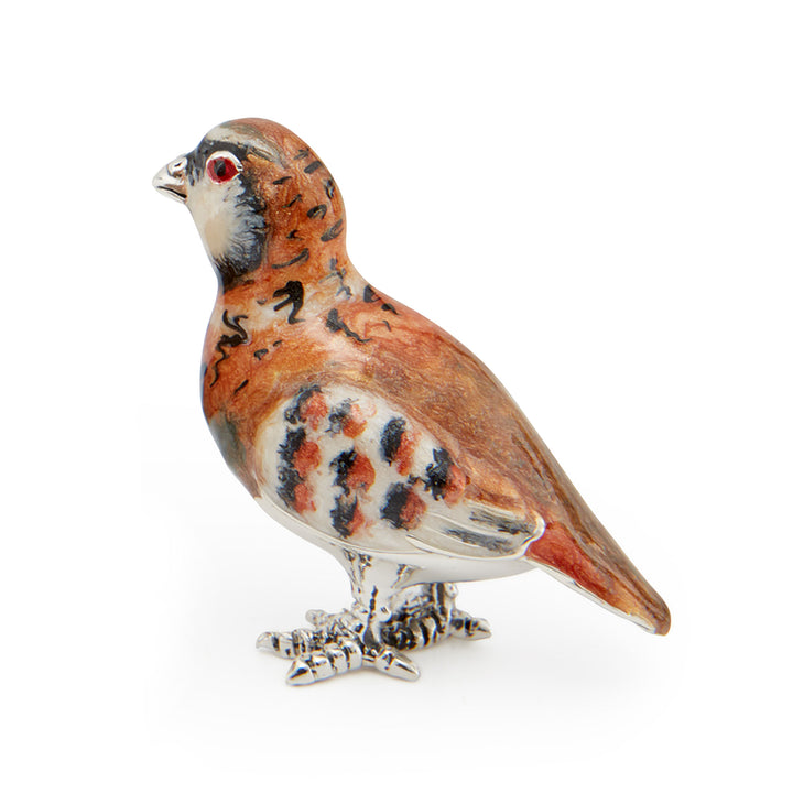 Saturno Silver Enamel Partridge Size 3 ST458-3 - Michael Jones Jeweller
