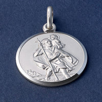 St Christopher 14mm Silver Pendant - Michael Jones Jeweller