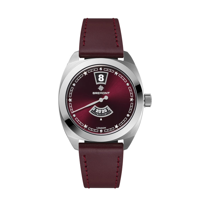 Bremont Terra Nova Jumping Hour 35mm Burgundy Automatic Watch TN35-JH-SS-BG-L-S
