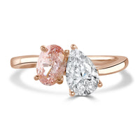 Brown & Newirth Created 1.80ct Laboratory Grown Oval Pink Diamond 18ct Rose Gold Ring