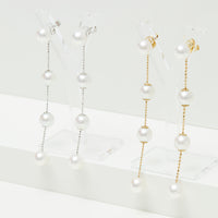 Yana Nesper Akoya Pearl 18ct Yellow Gold Chain Drop Earrings