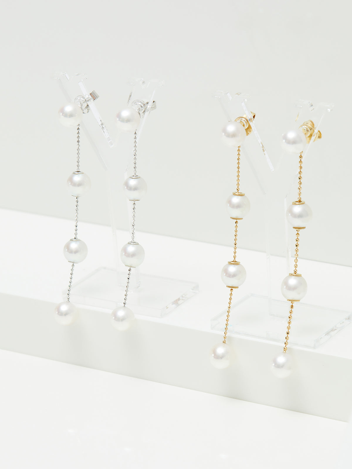 Yana Nesper Akoya Pearl 18ct Yellow Gold Chain Drop Earrings