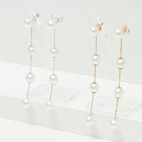 Yana Nesper Akoya Pearl 18ct Yellow Gold Chain Drop Earrings - Michael Jones Jeweller