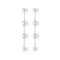 Yana Nesper Akoya Pearl 18ct Yellow Gold Chain Drop Earrings