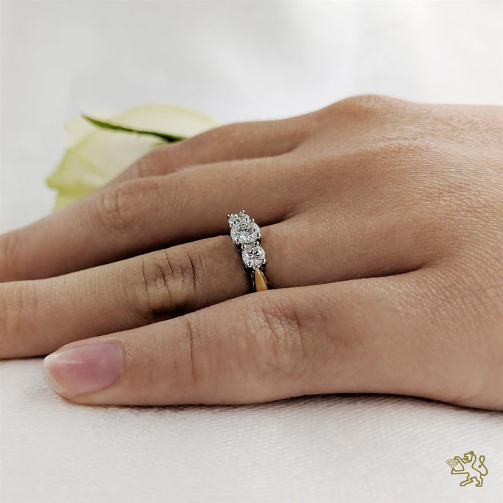 Trilogy Classic Three Stone 0.40ct D VS2 Diamond Yellow Gold/Platinum Ring