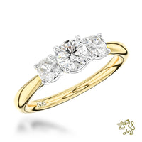Trilogy Classic Three Stone 0.40ct D VS2 Diamond Yellow Gold/Platinum Ring - Michael Jones Jeweller