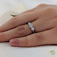 Trilogy Classic Three Stone 0.30ct F VS2 Diamond Platinum Ring - Michael Jones Jeweller