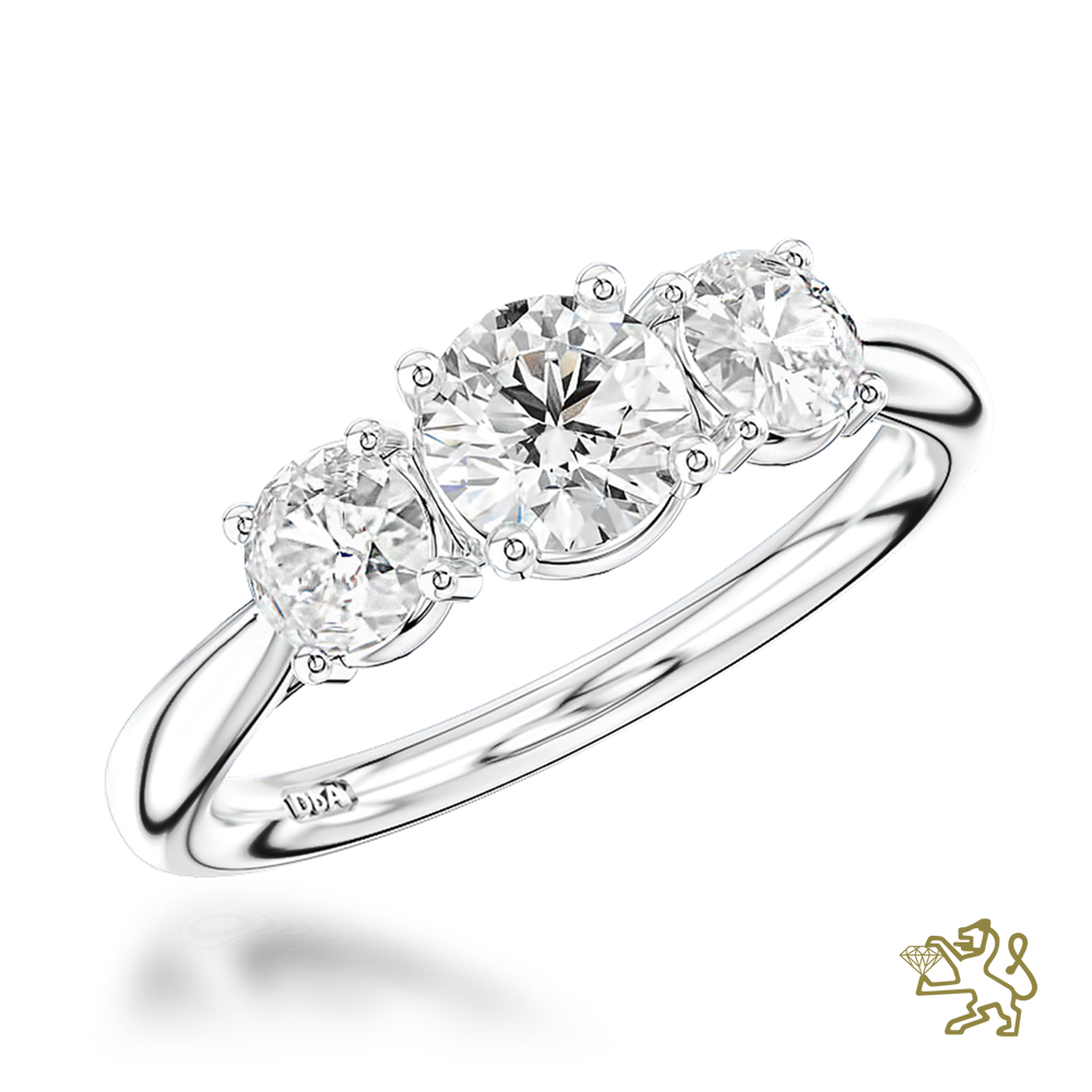 Trilogy Classic Three Stone 0.50ct F VS2 Diamond Platinum Ring - Michael Jones Jeweller