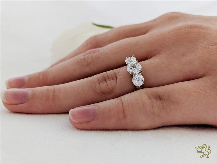Trilogy Classic Three Stone 0.60ct G SI1 Diamond Yellow Gold/Platinum Ring