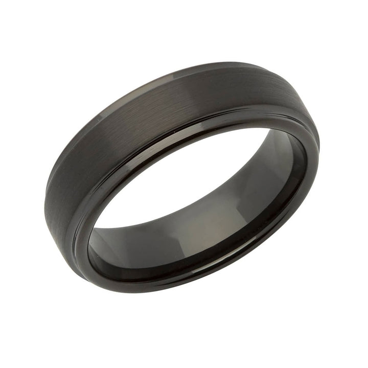 Unique Ring. Tungsten Carbide with Black Plating.