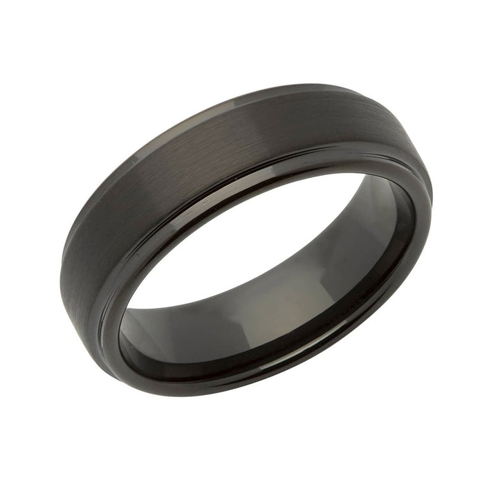 Unique Ring. Tungsten Carbide with Black Plating. - Michael Jones Jeweller