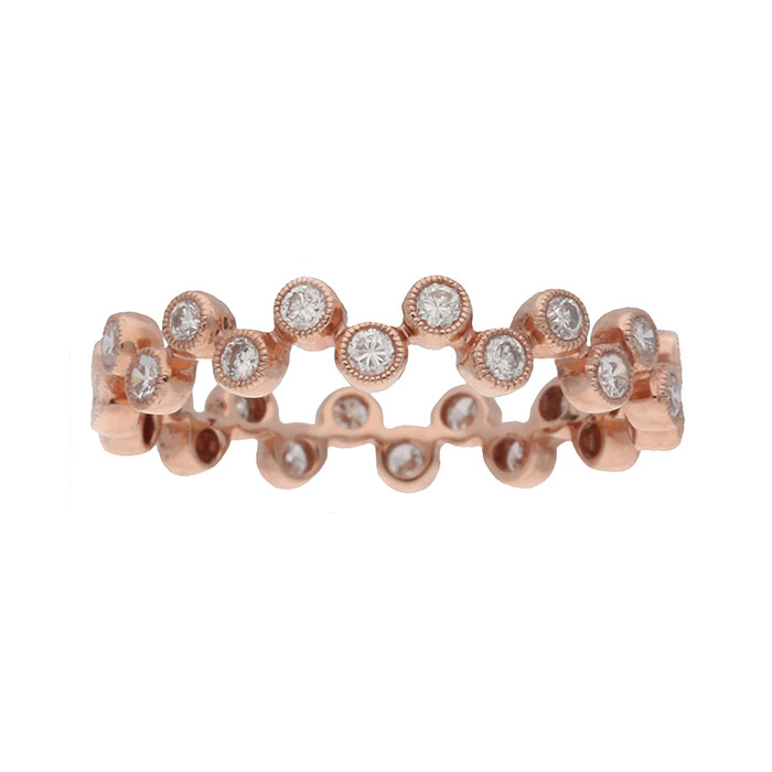 Diamond Zig-Zag 18ct Rose Gold Stacking Eternity Ring - Michael Jones Jeweller