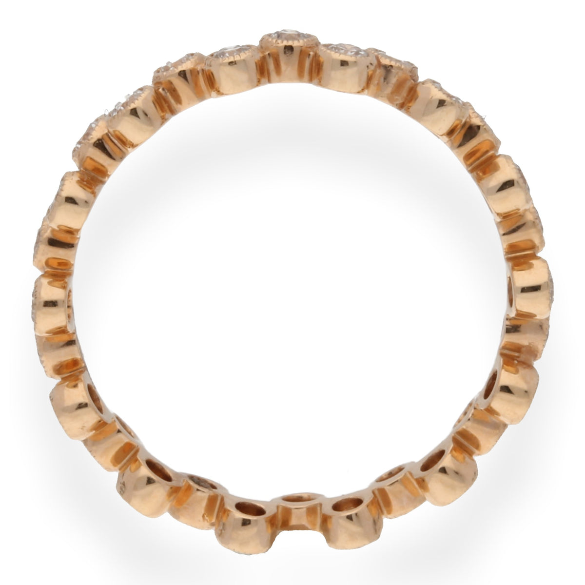 Diamond Zig-Zag 18ct Rose Gold Stacking Eternity Ring - Michael Jones Jeweller