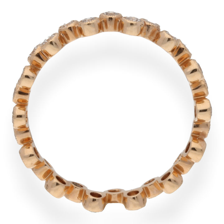 Diamond Zig-Zag 18ct Rose Gold Stacking Eternity Ring