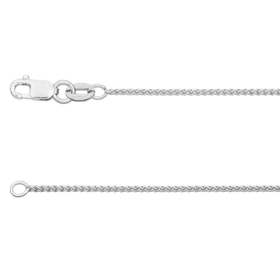 18 Inch 18ct White Gold Spiga Chain - Michael Jones Jeweller