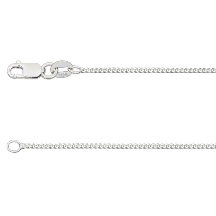 18ct White Gold Diamond Cut Curb Link 20 Inches Chain
